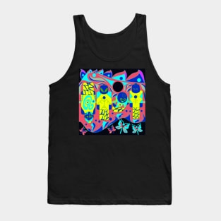 alien brick toy in soccer board pattern ecopop Tank Top